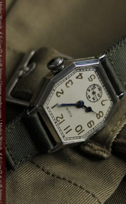 縦長八角形 エルジンのアンティーク腕時計 【1929年頃】-W1549-12