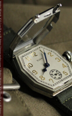 縦長八角形 エルジンのアンティーク腕時計 【1929年頃】-W1549-15