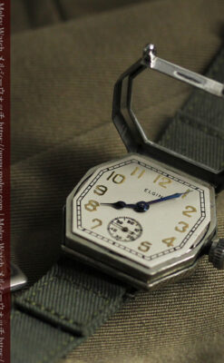縦長八角形 エルジンのアンティーク腕時計 【1929年頃】-W1549-16
