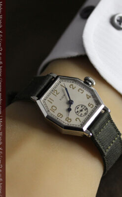 縦長八角形 エルジンのアンティーク腕時計 【1929年頃】-W1549-19