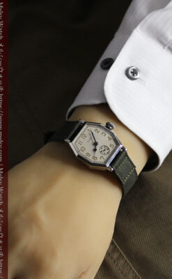 縦長八角形 エルジンのアンティーク腕時計 【1929年頃】-W1549-20