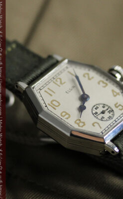 縦長八角形 エルジンのアンティーク腕時計 【1929年頃】-W1549-3