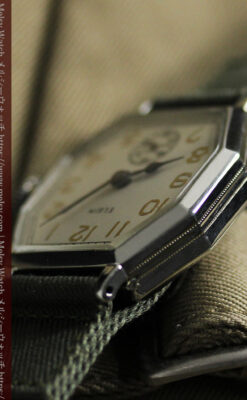 縦長八角形 エルジンのアンティーク腕時計 【1929年頃】-W1549-4