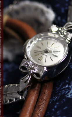 グリュエン 可愛いリボン飾りのアンティーク腕時計 【1950年頃】-W1550-11