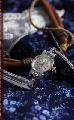 グリュエン 可愛いリボン飾りのアンティーク腕時計 【1950年頃】-W1550-13