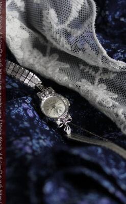 グリュエン 可愛いリボン飾りのアンティーク腕時計 【1950年頃】-W1550-14