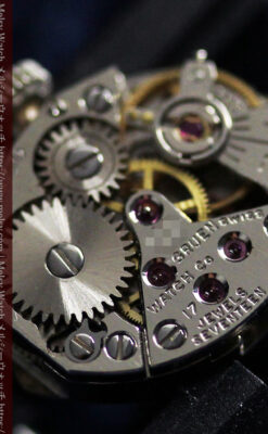 グリュエン 可愛いリボン飾りのアンティーク腕時計 【1950年頃】-W1550-17