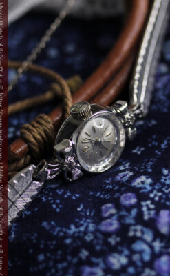 グリュエン 可愛いリボン飾りのアンティーク腕時計 【1950年頃】-W1550-6