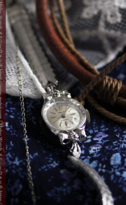 グリュエン 可愛いリボン飾りのアンティーク腕時計 【1950年頃】-W1550-8