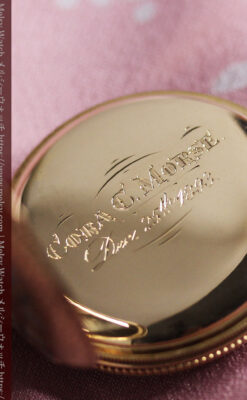 ウォルサム 14金無垢アンティーク懐中時計 翠玉とダイヤモンド 【1893年製】-P2146-22