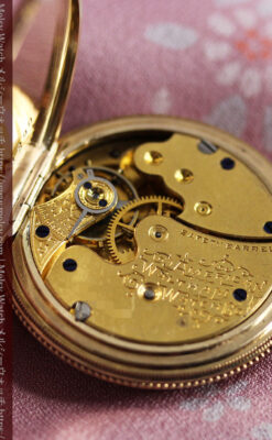 ウォルサム 14金無垢アンティーク懐中時計 翠玉とダイヤモンド 【1893年製】-P2146-24