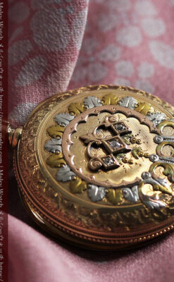 ウォルサム 14金無垢アンティーク懐中時計 翠玉とダイヤモンド 【1893年製】-P2146-8