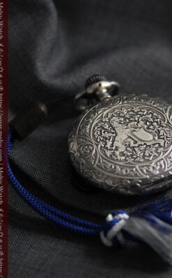 ロンジン 銀無垢アンティーク懐中時計 獅子と盾【1899年製】古典の極み-P2317-12
