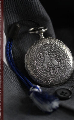 ロンジン 銀無垢アンティーク懐中時計 獅子と盾【1899年製】古典の極み-P2317-14