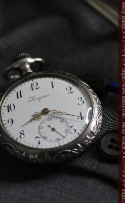 ロンジン 銀無垢アンティーク懐中時計 獅子と盾【1899年製】古典の極み-P2317-16