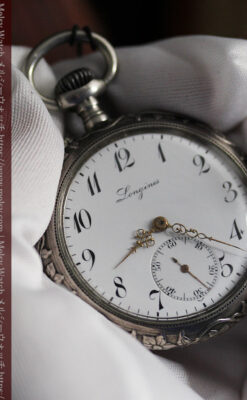 ロンジン 銀無垢アンティーク懐中時計 獅子と盾【1899年製】古典の極み-P2317-17