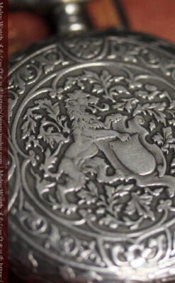 ロンジン 銀無垢アンティーク懐中時計 獅子と盾【1899年製】古典の極み-P2317-21