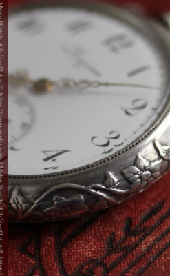 ロンジン 銀無垢アンティーク懐中時計 獅子と盾【1899年製】古典の極み-P2317-23