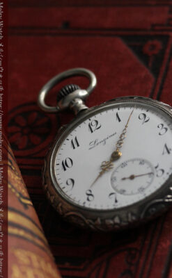 ロンジン 銀無垢アンティーク懐中時計 獅子と盾【1899年製】古典の極み-P2317-4