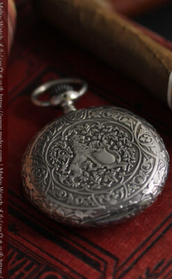 ロンジン 銀無垢アンティーク懐中時計 獅子と盾【1899年製】古典の極み-P2317-5