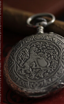 ロンジン 銀無垢アンティーク懐中時計 獅子と盾【1899年製】古典の極み-P2317-8