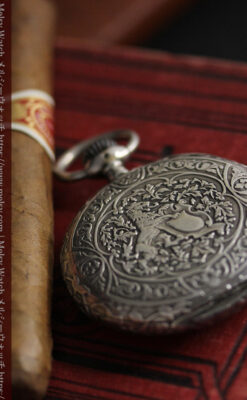 ロンジン 銀無垢アンティーク懐中時計 獅子と盾【1899年製】古典の極み-P2317-9