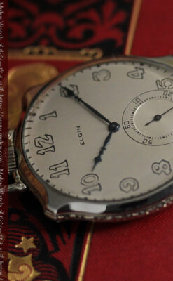 エルジン 特許を得た特殊な形のアンティーク懐中時計 【1927年製】-P2318-10