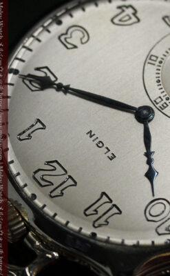 エルジン 特許を得た特殊な形のアンティーク懐中時計 【1927年製】-P2318-11