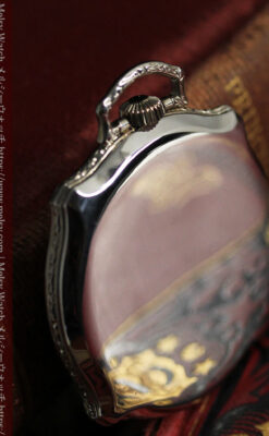 エルジン 特許を得た特殊な形のアンティーク懐中時計 【1927年製】-P2318-17