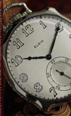 エルジン 特許を得た特殊な形のアンティーク懐中時計 【1927年製】-P2318-5