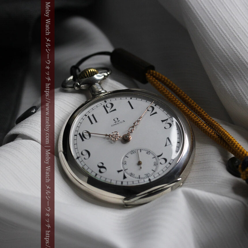 オメガの品格が伝わる銀無垢アンティーク懐中時計 【1907年製】-P2319-1