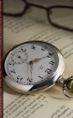 オメガの品格が伝わる銀無垢アンティーク懐中時計 【1907年製】-P2319-14