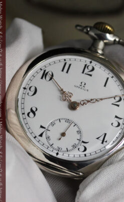 オメガの品格が伝わる銀無垢アンティーク懐中時計 【1907年製】-P2319-16