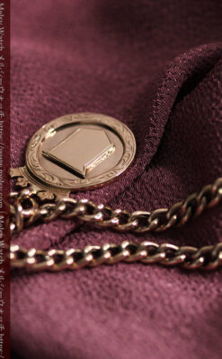 金無垢アンティーク懐中時計チェーン 盾の飾り 【1919年頃】-c0415-10