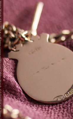 金無垢アンティーク懐中時計チェーン 盾の飾り 【1919年頃】-c0415-16