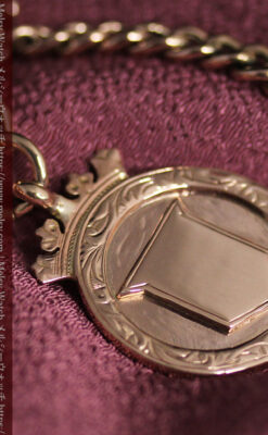 金無垢アンティーク懐中時計チェーン 盾の飾り 【1919年頃】-c0415-8