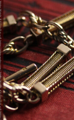 英国獅子の金無垢石付回転飾り 金無垢アンティーク懐中時計チェーン-C0497-18