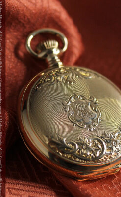 上品なケース装飾 ウォルサム金無垢アンティーク懐中時計 【1907年製】-P2320-11