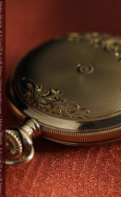 上品なケース装飾 ウォルサム金無垢アンティーク懐中時計 【1907年製】-P2320-15