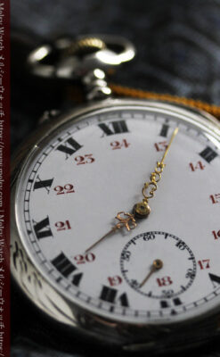 雰囲気よい古さ伝わる銀無垢アンティーク懐中時計 【1900年頃】-P2321-5