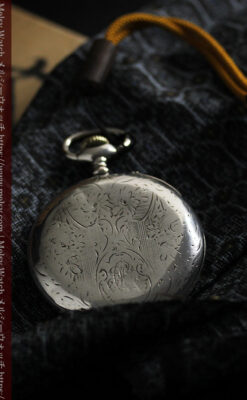 雰囲気よい古さ伝わる銀無垢アンティーク懐中時計 【1900年頃】-P2321-6
