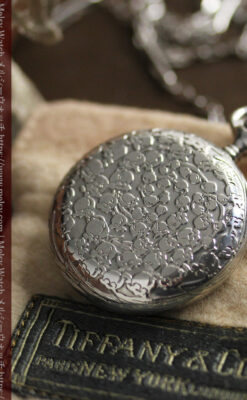 ティファニー 銀留め銀無垢アンティーク懐中時計 すずらん模様 【1913年製】-P2323-12