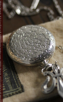 ティファニー 銀留め銀無垢アンティーク懐中時計 すずらん模様 【1913年製】-P2323-13