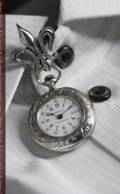 ティファニー 銀留め銀無垢アンティーク懐中時計 すずらん模様 【1913年製】-P2323-20