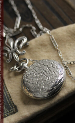 ティファニー 銀留め銀無垢アンティーク懐中時計 すずらん模様 【1913年製】-P2323-3