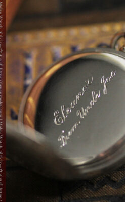 ティファニー 銀留め銀無垢アンティーク懐中時計 すずらん模様 【1913年製】-P2323-32