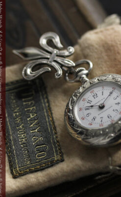 ティファニー 銀留め銀無垢アンティーク懐中時計 すずらん模様 【1913年製】-P2323-5