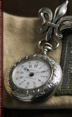 ティファニー 銀留め銀無垢アンティーク懐中時計 すずらん模様 【1913年製】-P2323-6