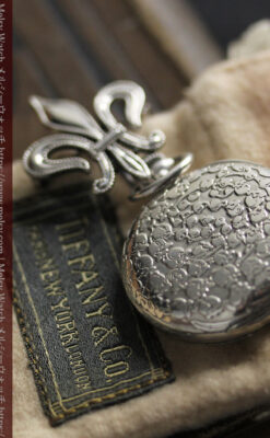 ティファニー 銀留め銀無垢アンティーク懐中時計 すずらん模様 【1913年製】-P2323-7