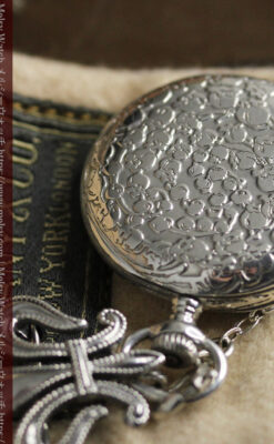 ティファニー 銀留め銀無垢アンティーク懐中時計 すずらん模様 【1913年製】-P2323-8